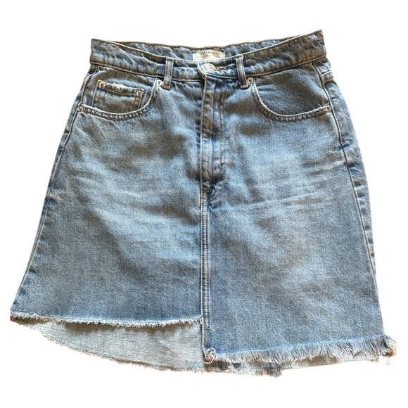 Zara Blue Denim Skirt - Picture 1 of 8